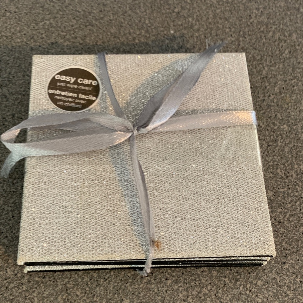 Bombay Silver Sparkle Coaster Set